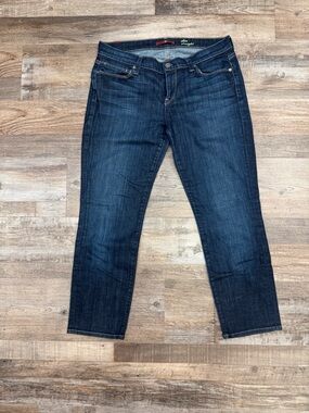 7 For All Mankind Dark Blue Cropped Jeans